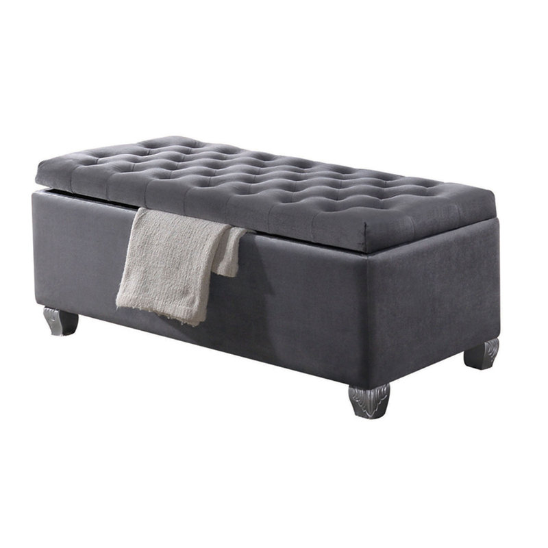 Banc de rangement capitonné