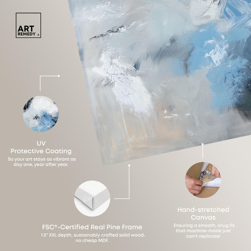 Reproduction sur toile Windswept Expanse Blue Decor par Art Remedy, H 30 po x l 30 po, Toile tendue avec châssis