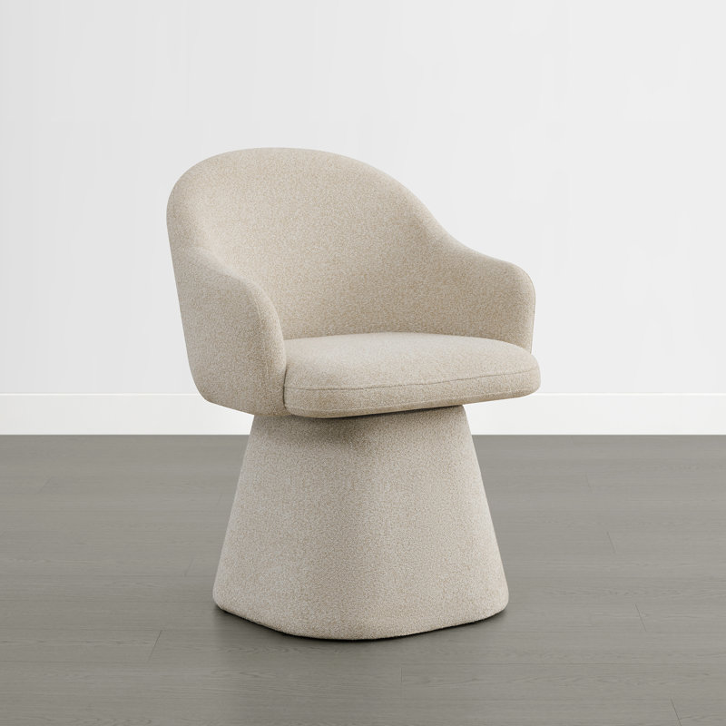 Fauteuil demi-tonneau pivotant à 360 ° Modern, Crème