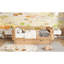 Lit plateforme double en bois pleine grandeur avec tiroirs de rangement, conception moderne de profil bas de sécurité pour chambre d'enfant ou lit de jour, finition naturelle