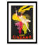 «Brickhill Asti Cinzano», affiche vintage encadrée sur papier en noir / jaune-35156063-35156051