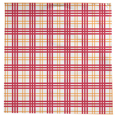 Nappe carrée en mélange de coton à carreaux