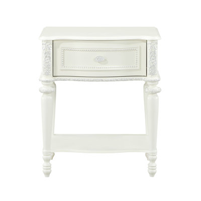 Ivory 1-Drawer Nightstand