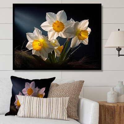Fleur de jonquilles blanches et jaunes
