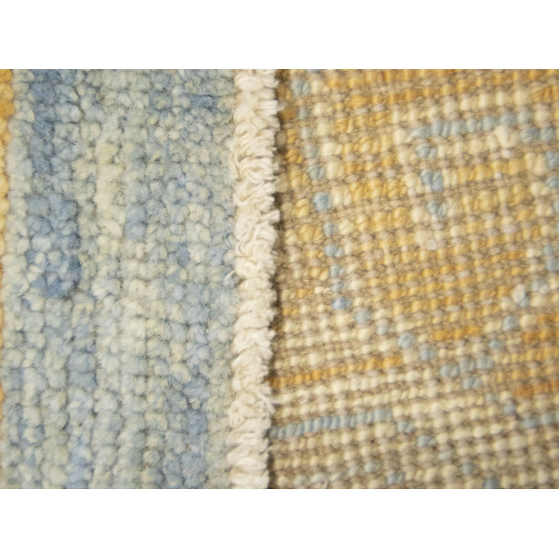 Tapis oriental tribal bleu-gris 9X12