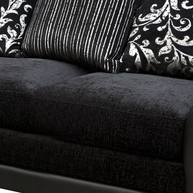Bracamonte 5 Seater Corner Sofa , Black