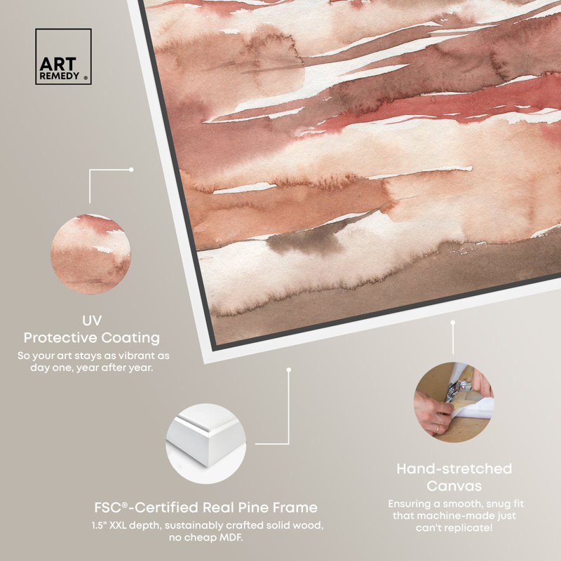 Large Abstract Canvas Wall Art with White Floater Frame