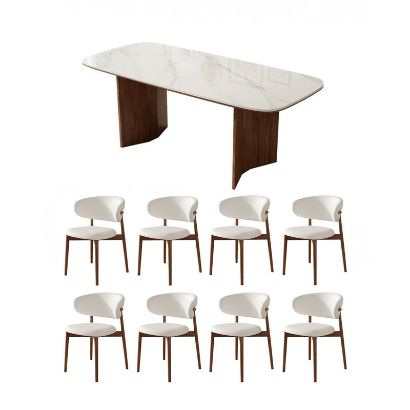 Table de salle à manger et chaises en forme de V