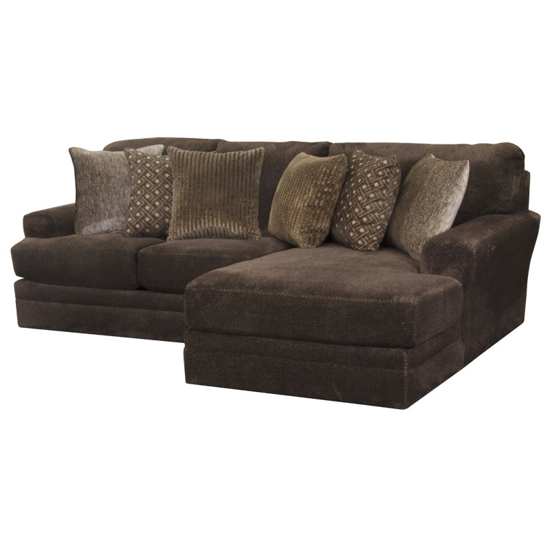 Sazur Upholstered U-Shaped Sectional Left Hand Facing, Brown Polyester Blend