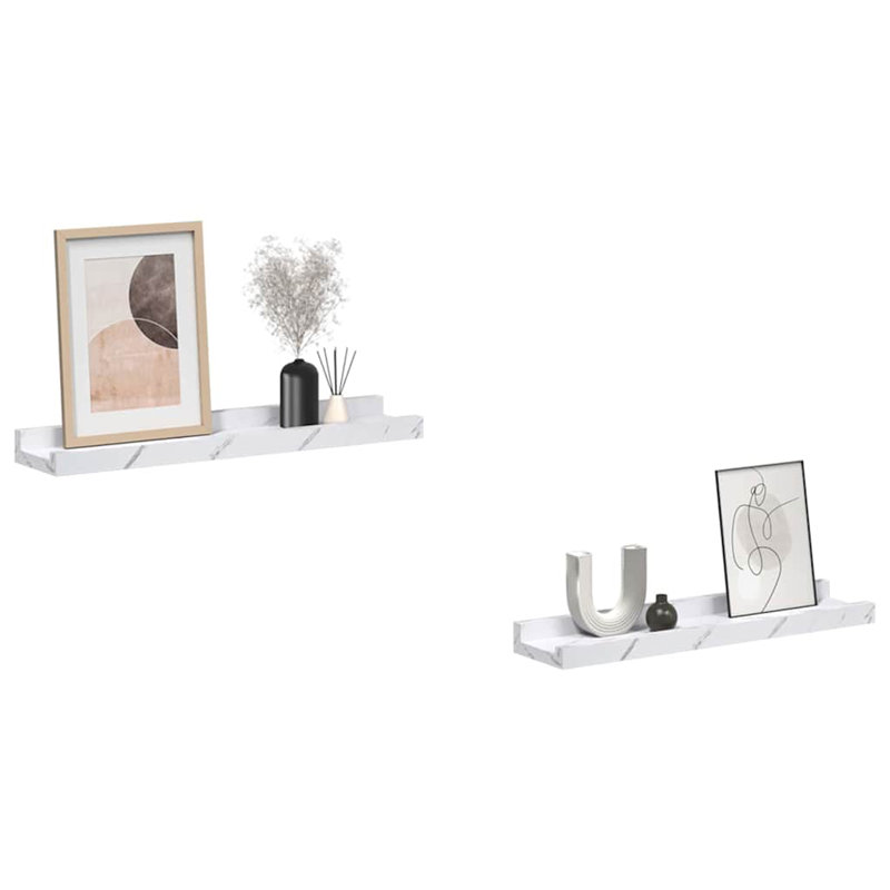 Floating Shelf, White Marble, 3cm H x 40cm W x 9cm D