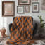 Bleu marine orange rétro - couverture Sherpa de qualité supérieure 1 pièce-100391801