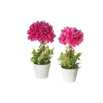 Ensemble de 2 plantes à fleurs artificielles en pot