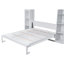 Lit blanc compact avec tablettes en angle et applique murale et lumières à DEL - Modern Saver
