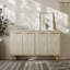 Console moderne, couleur travertin, 47,2 po x 28,9 po x 11,6 po | 100% panneau de particules enduit de mélamine, épaisseur: 0,7 pouce | Conception élégante pour le salon ou le vestibule, élégante et durable-1710525656