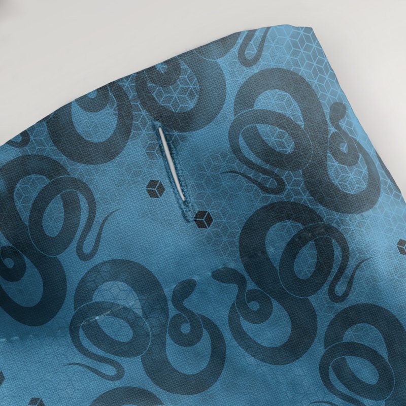 Rideau de douche simple serpents, Bleu