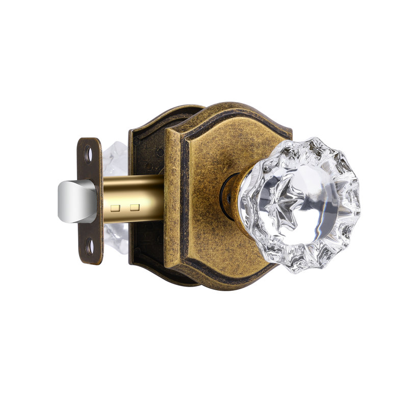 Coolnews Retro Elegant Series Crystal Passage Door Knobs, Antique Copper