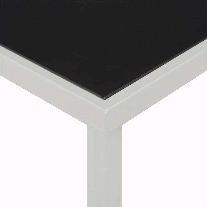 Etheldreda Rectangular Metal Outdoor Dining Table , 90cm cm W cm D, 74cm H x 190cm W x 90cm D, White