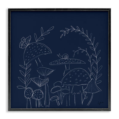 Giclée sur champignon sur fond bleu par Lucille Price