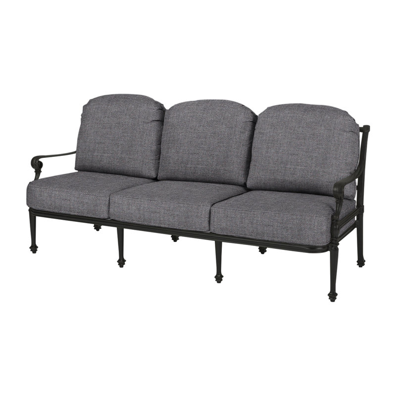 Grand Terrace Sofa with Sunbrella Cushions, Cast Slate Sunbrella® Plainweave, Desert Bronze