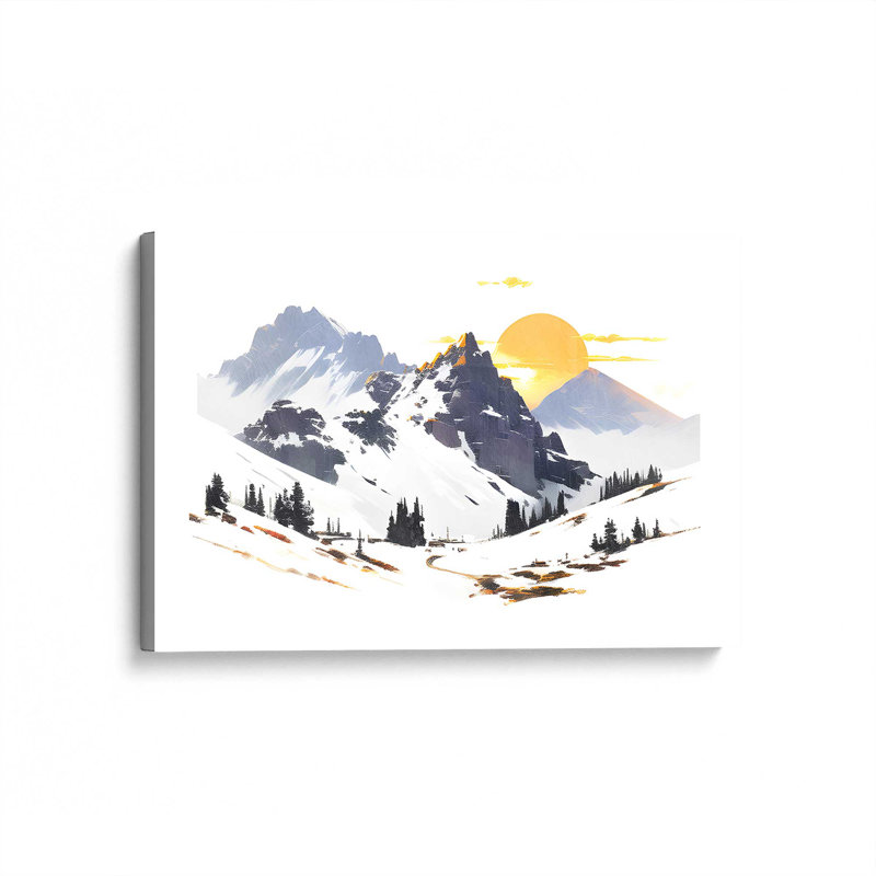 Impression sur toile Snowy Peaks at Sunrise, H 12 po x l 18 po x P 1,25 po, Toile tendue