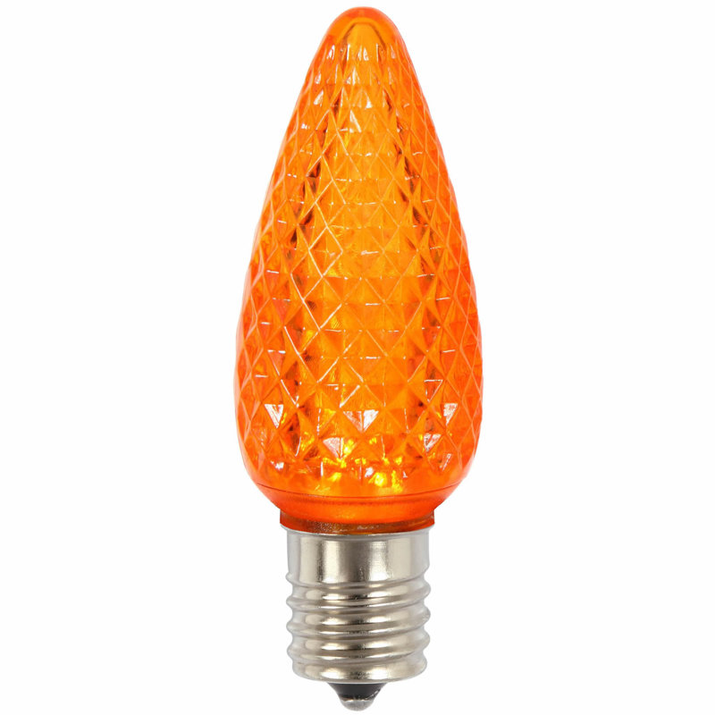 Vickerman C9 LED Orange Faceted Replacement Bulb, Package Of 25