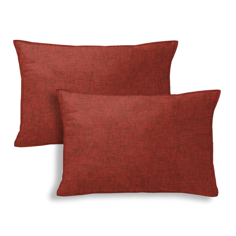 Housse de coussin rectangulaire Shibori, Rouge, Abstrait