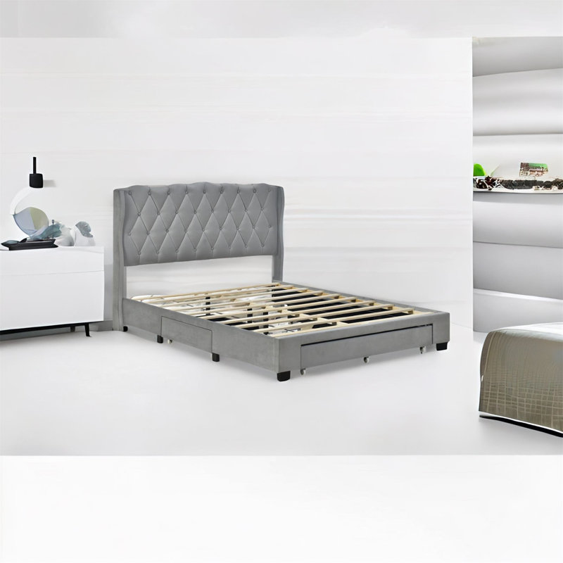 Lit tapissier Cheshire Clermt, gris