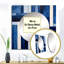 Hasmita - art mural miroir symétrique carré bleu saphir symétrique I pour salle de bain-474900042