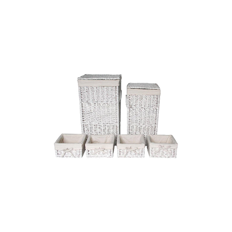 6 Piece Laundry Set in White