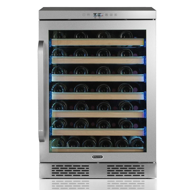 Whynter Elite 24'' width Spectrum Lightshow 54 Bottle Built-In Wine Refrigerator with Touch Control