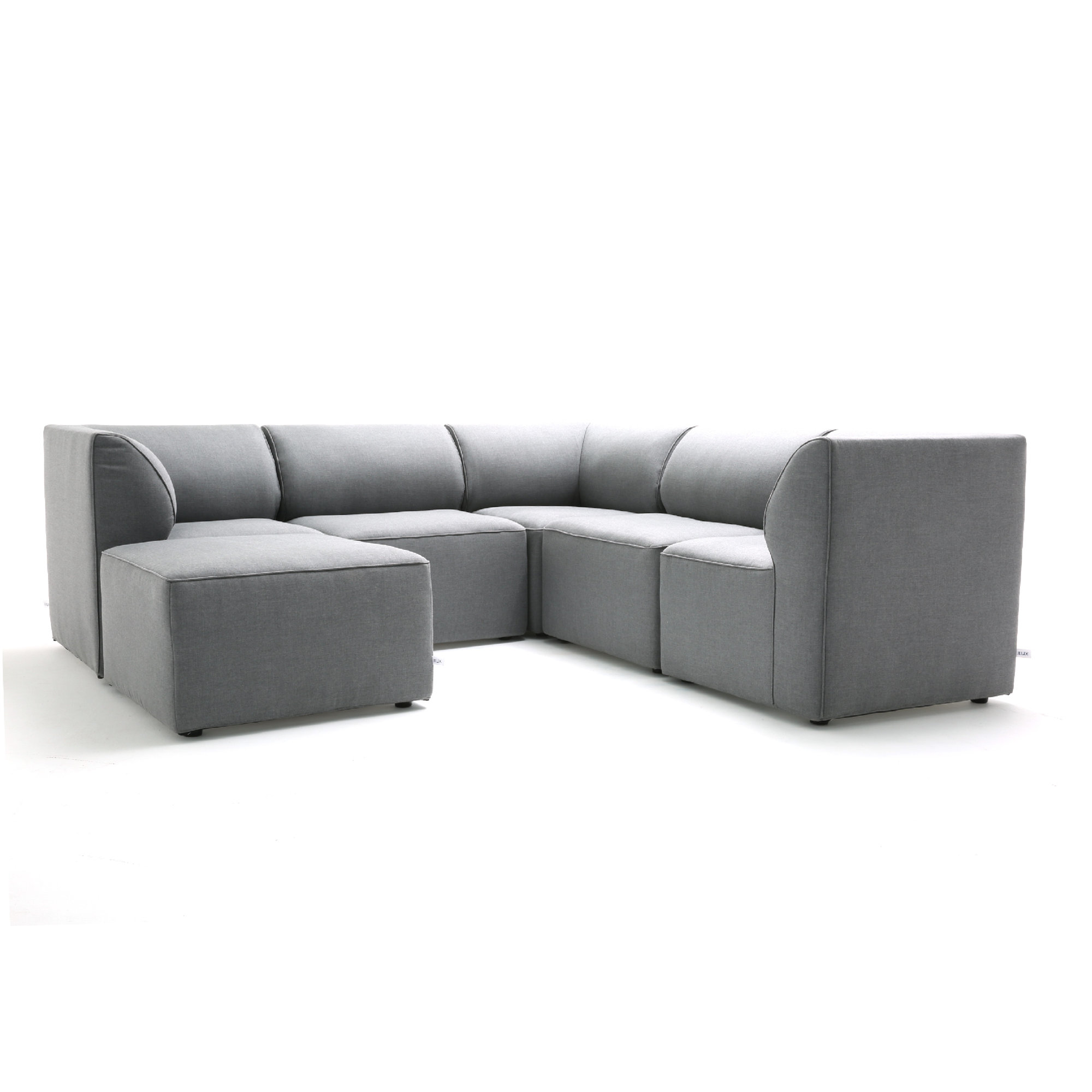Big Joe Patio 6 Piece Outdoor Sectional, Smoke Gray