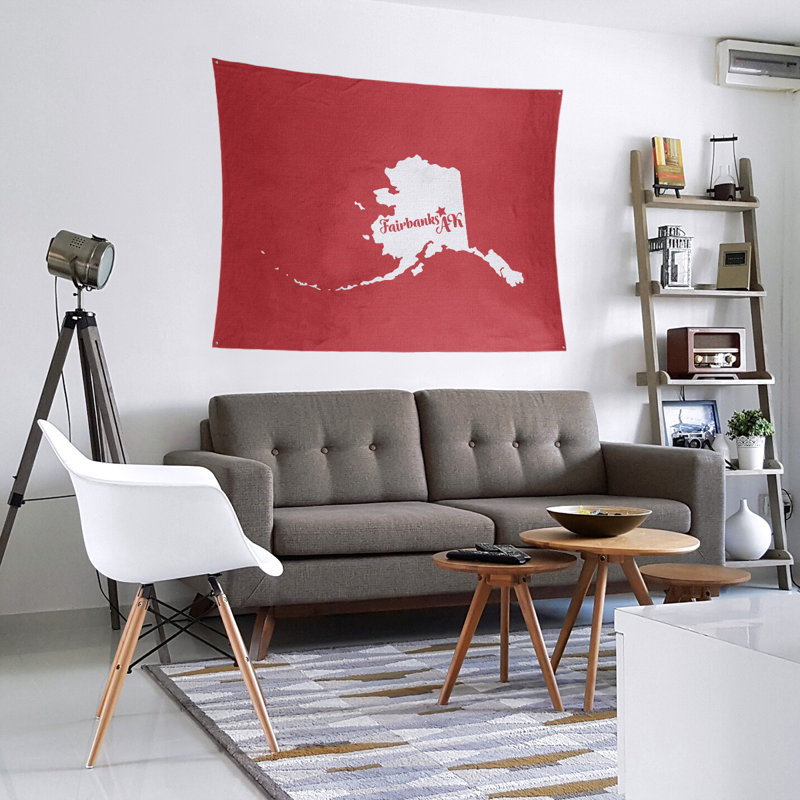 Tapisserie murale alaska fairbanks, H 27,5 po x l 37,5 po, Rouge