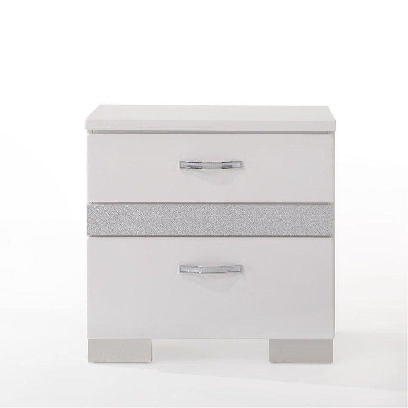 Nightstand With 3X Drawers Modern Bedroom Furniture 1Pc, White Duplicate