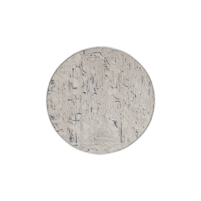 Machine Washable Beige Area Rug, Round 7'
