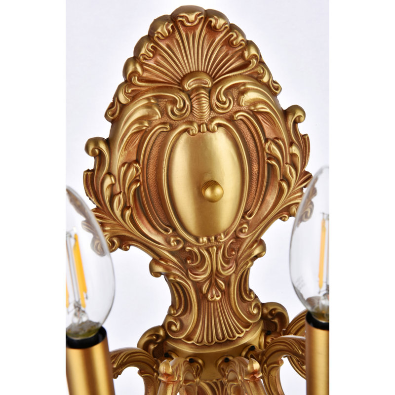 Cristal taillé royal monarque Mardochée, H 24 po x l 21 po x P 21 po, Or français / teck doré, 5