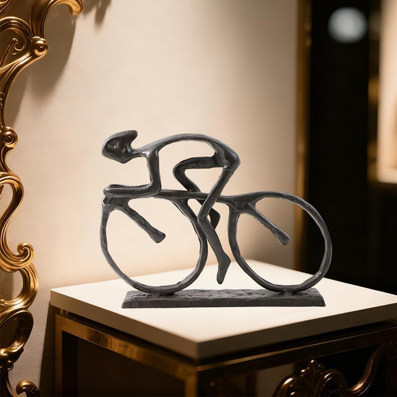 Bicycle enthusiast statue