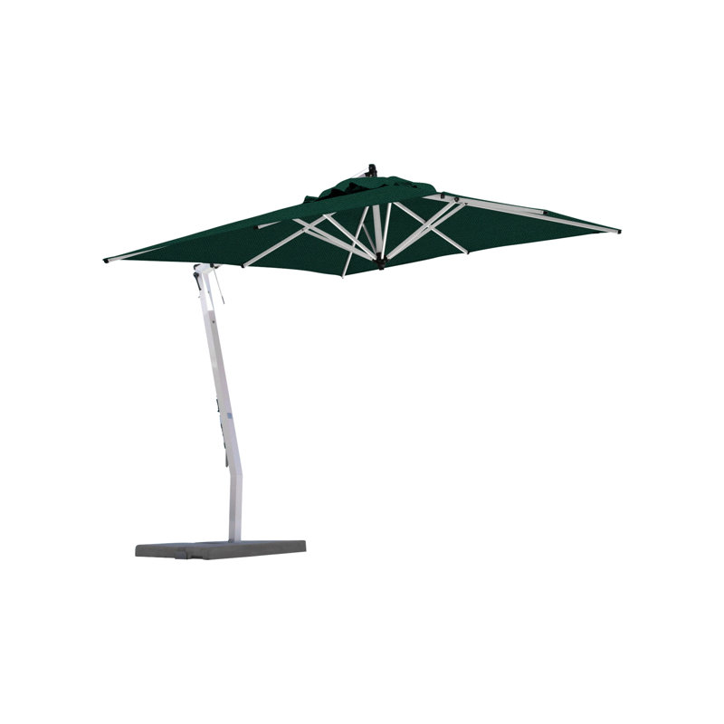 Picollo 10' Square Cantilever Umbrella, Paver Frame, Silver Gray