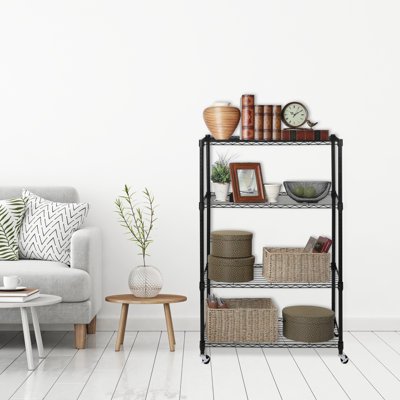 Steel Adjustable Height Shelving Unit with Wheels