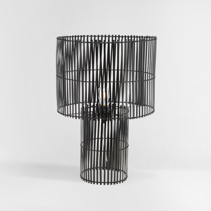 Uguna Wicker/Rattan Table Lamp, Black