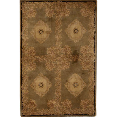 Tapis vert et jaune noué à la main de haute qualité