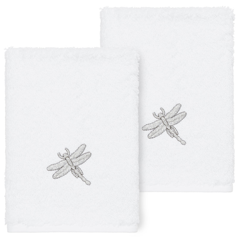 Ensemble de débarbouillettes en coton turc Braelyn, Blanc