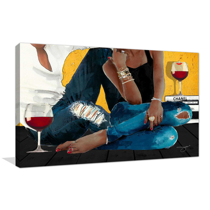 Casual Couple 2 (Horizontal) par By Jodi - impression, Toile tendue, H 18 po x l 30 po x P 1 po