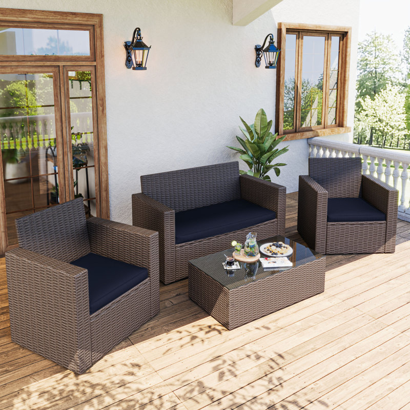 Ensemble de 3 housses de coussin de siège d'extérieur, housses de remplacement pour meubles de patio résistantes à l'eau