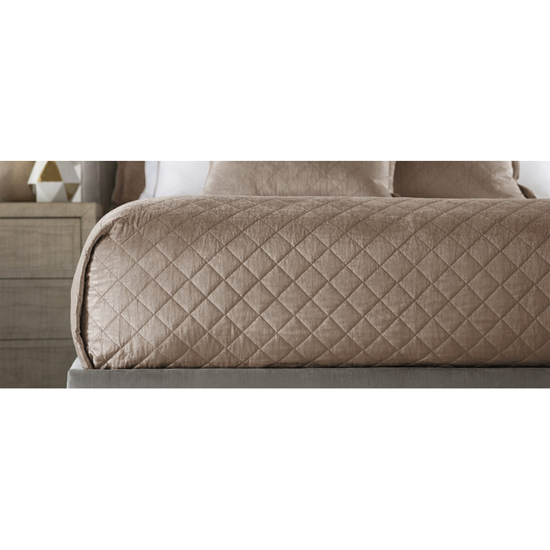 Chloe Velvet Coverlet, Queen , Champagne