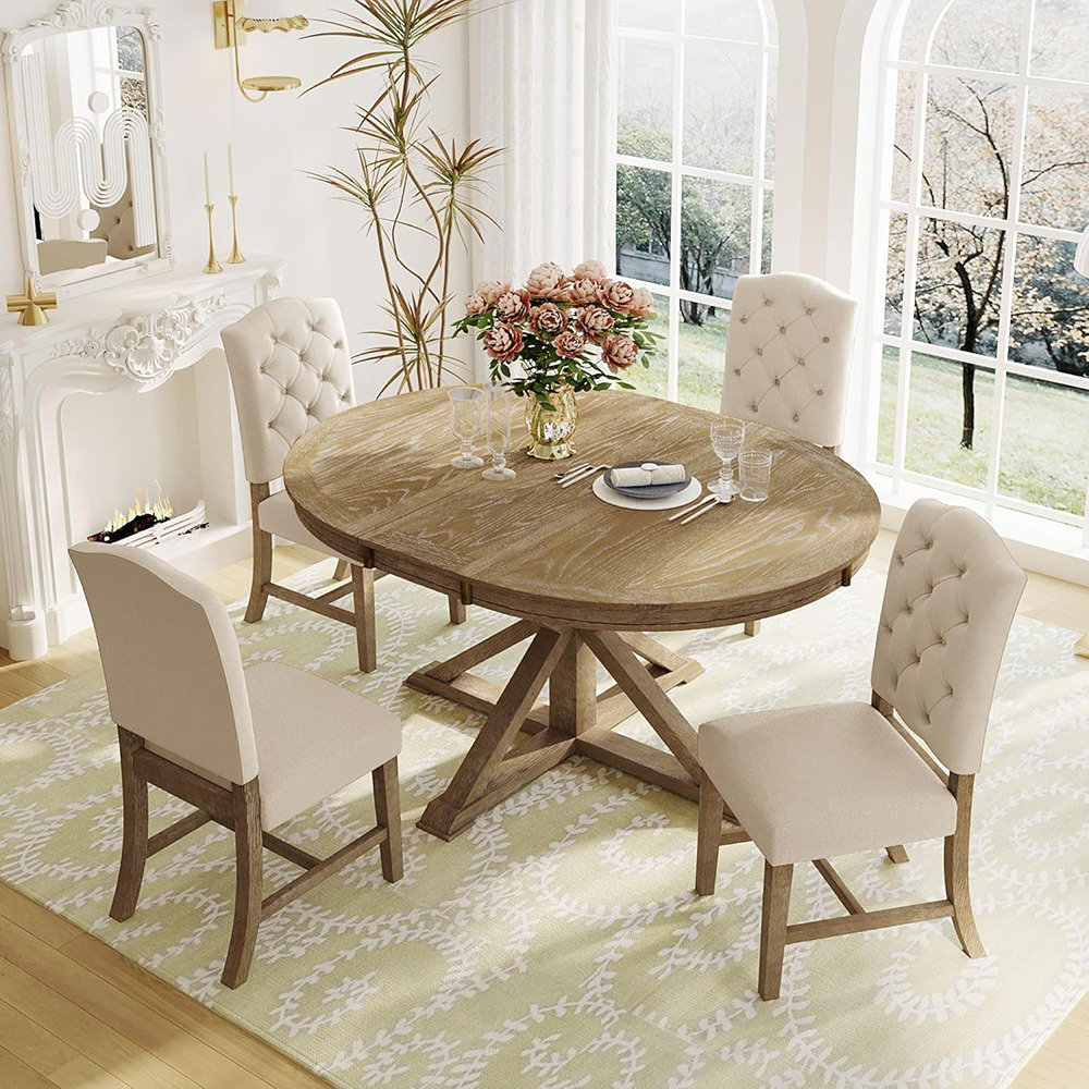 Red Barrel Studio Extendable Dining Table Set For 4, 5-piece Round ...