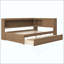 Lit de jour en bois avec tablettes de rangement, USB, DEL et 2 tiroirs-2048610237