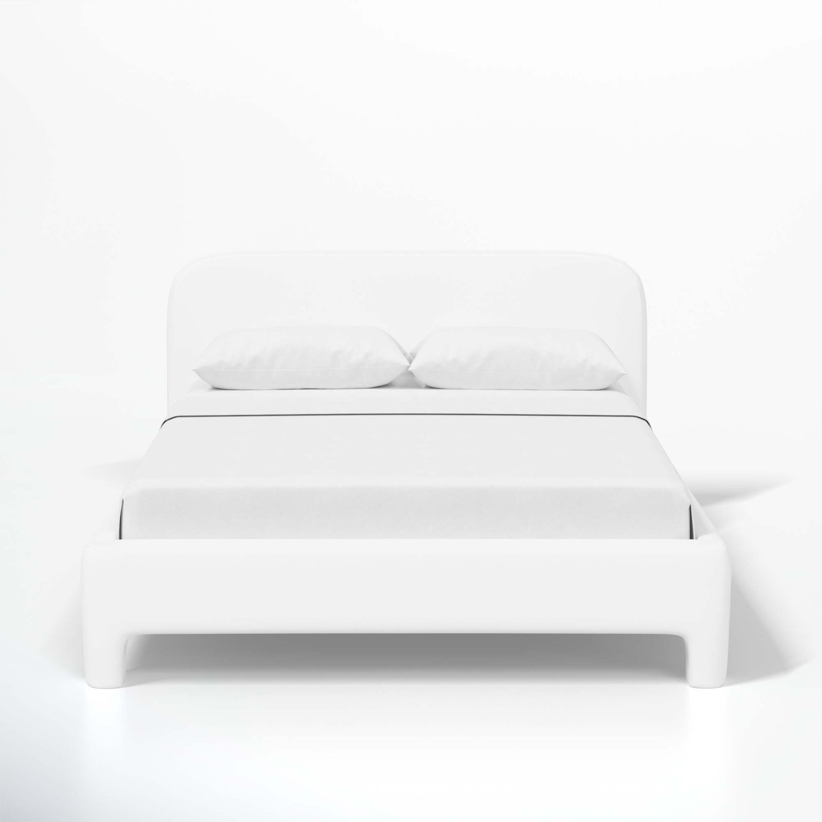Illy Upholstered Bed, King, White Performance Twill