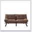 Canapé-lit pliant convertible en microfibre brun