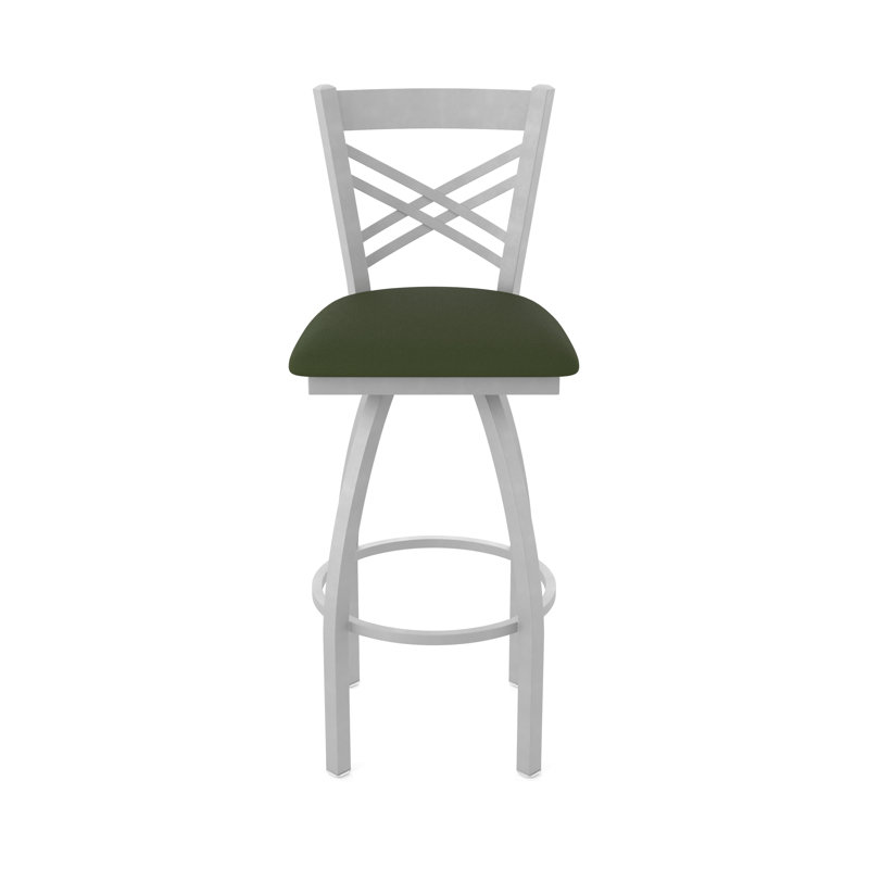 820 Catalina Swivel Stool, Anodized Nickel, Vinyl-Canter Pine, Counter Stool (25" Seat Height)