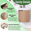 Meuble-lavabo flottant 18 po avec poignée en métal, lavabo imitation chêne et vasque intégrée en céramique